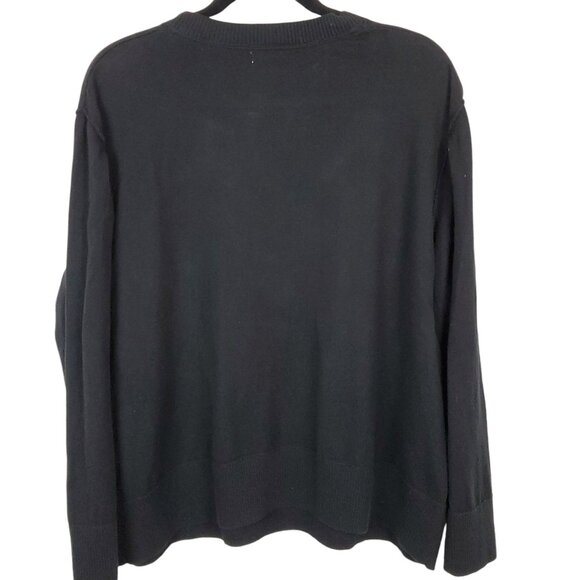 L.L. Bean Sweaters - LL Bean Women Pullover Sweater 2X Black Ribbed Cuffs 5% Cashmere Sweater Weather